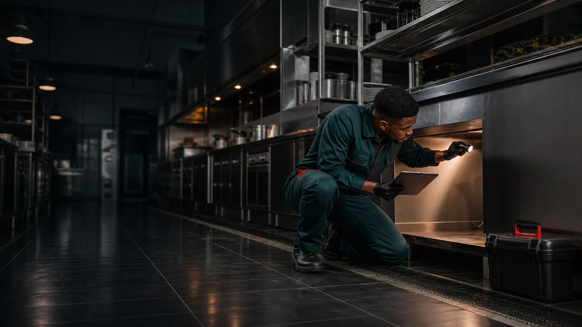 Commercial kitchen pest control inspection